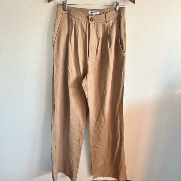 NEW Reformation Mason Pant - Khaki - Picture 3 of 5